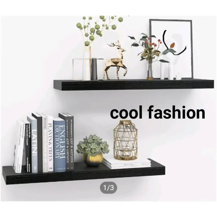 AKW Pack of 2 Wall hanging Floating Shelves, Book Shelf, Display decorative items, display Rack for Room/Kitchen /living room (12 X 6 inches Pack of 2) BROWN & White