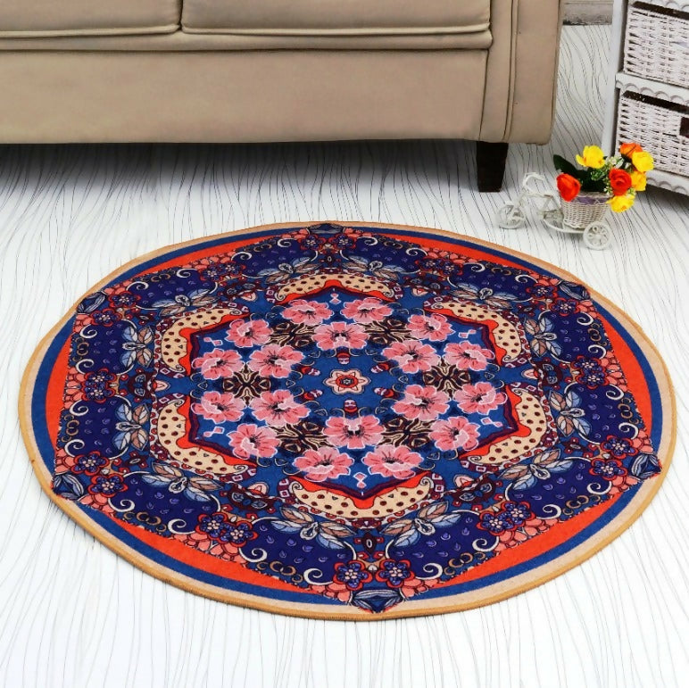 Living-Room-Rug-3778-Round-Floral-Apricot-9034