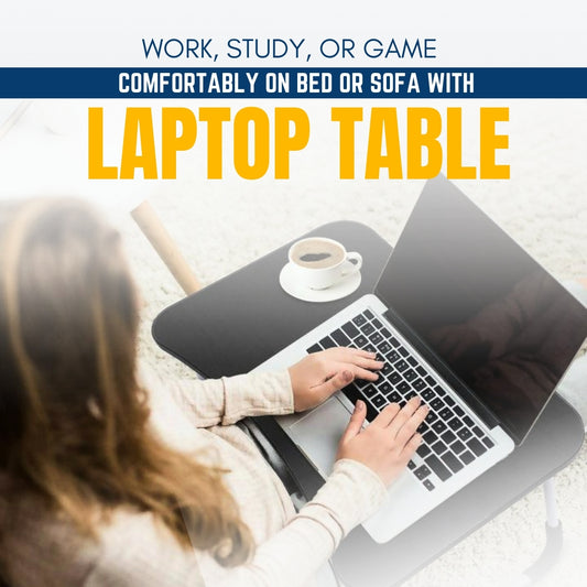 Portable Wood Laptop Table for Bed – Folding Desk for Gaming & Home Use