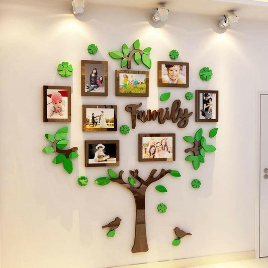 Family Tree With Blossom Flowers Acrylic Wall Art - ValueBox