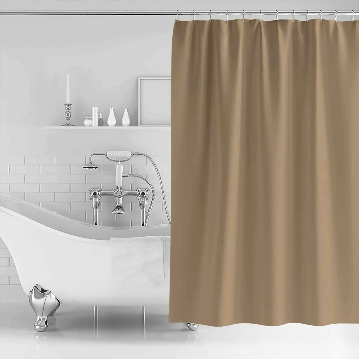 1-PC-Waterproof-Shower-Curtain-Light-Brown-Apricot-1113