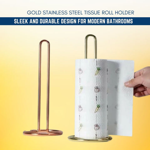 Stainless Steel Tissue Roll Holder-Gold