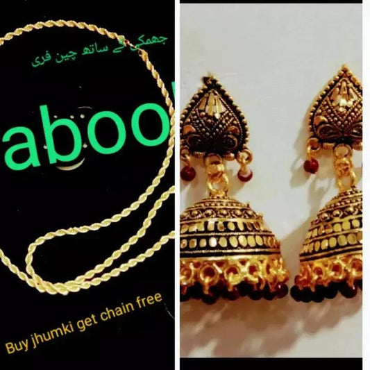 New Treandy Antique Jhumki + Get Free Long Lasting Chain Necklace