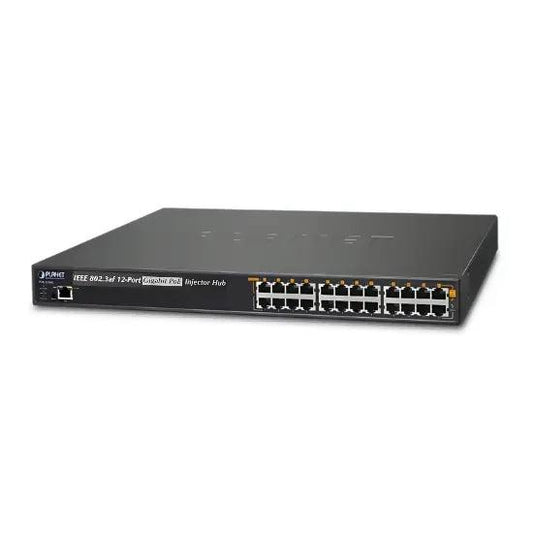 Planet POE-1200G 12-Port Gigabit IEEE 802.3at PoE+ Managed Injector Hub (Branded Used) - ValueBox