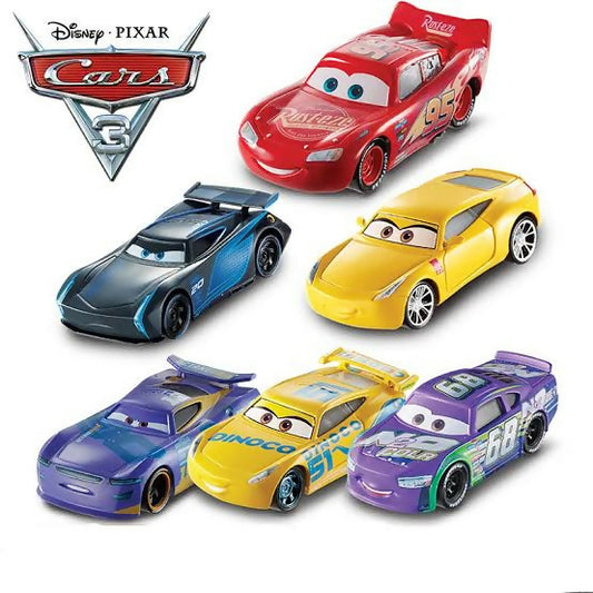 Disney Pixar Lightning Mcqueen Pull Back Car Toys Set For Kids Cartoon Characters Pullback Metallic Body Vehicles Cars Toy - Die Cast