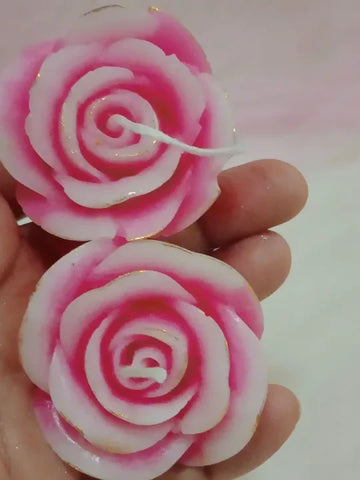 Pack of 2 Rose Scented Candles Flowers with open Petals : Beautiful Flower Shape ever