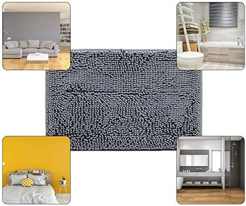 2-PCs-Microfiber-Anti-Slip-Commode-Mat-Set-Dark-Grey-Apricot-8644