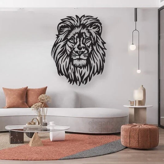 Wooden Lion Wall Decor (Art-034)