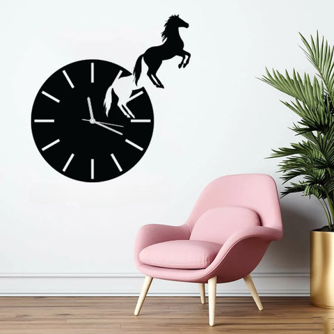 WOODEN HORSE CLOCK