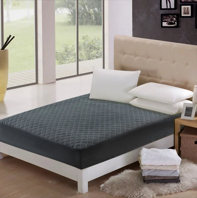 Quilted-Waterproof-Mattress-Protector-Grey-Textured-Apricot-2083