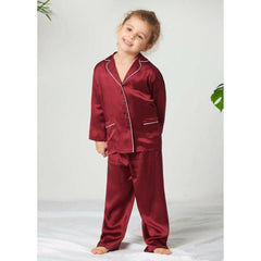 Silk Night Suit for Kids Shirt and Trouser