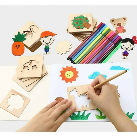 Baby Toys School Paint Tools Educational Coloring Stencils