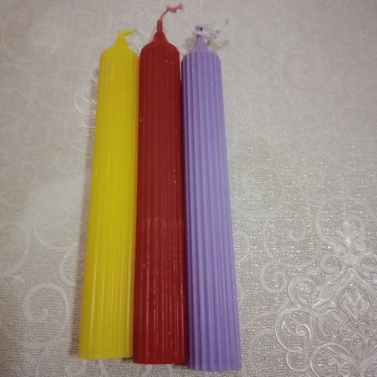 Pack of 3 Scented 0.98 × 7.08 inches Long Pillar Romantic Dinner Candles