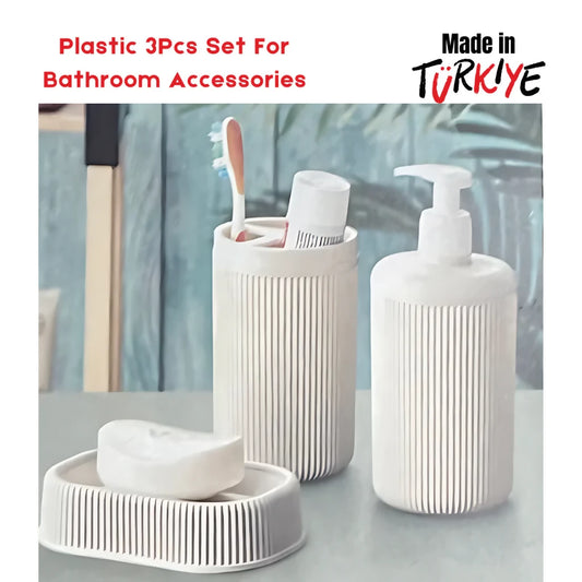 Plastic 3Pcs Set For Bathroom Accessories