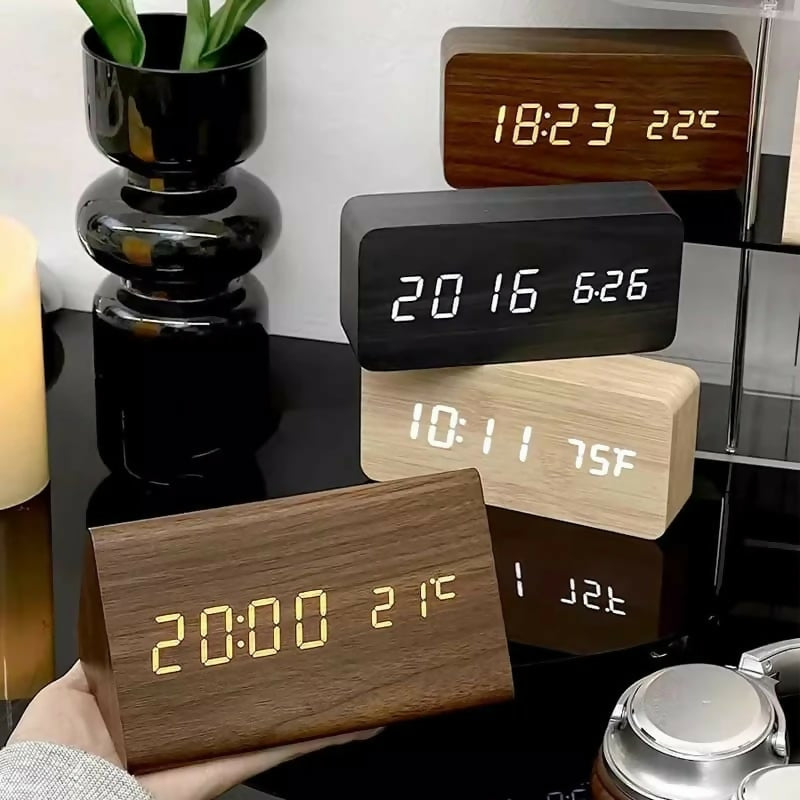 Wood-Style-Digital-LED-Clock-SA2405-228-Grey-Apricot-9825