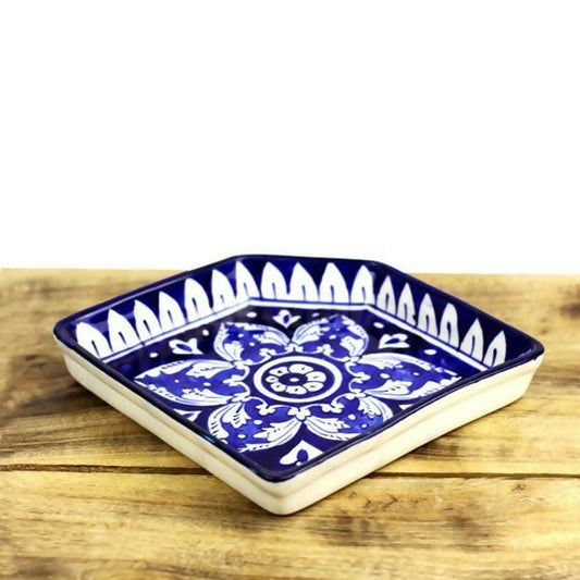 Pentagon Tray-Blue pottery