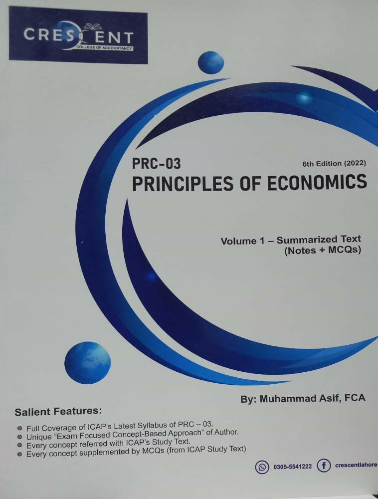 Crescent PRC 3 Principles Of Economic Vol 1 6th Edition 2022 Study Text Notes MCQs