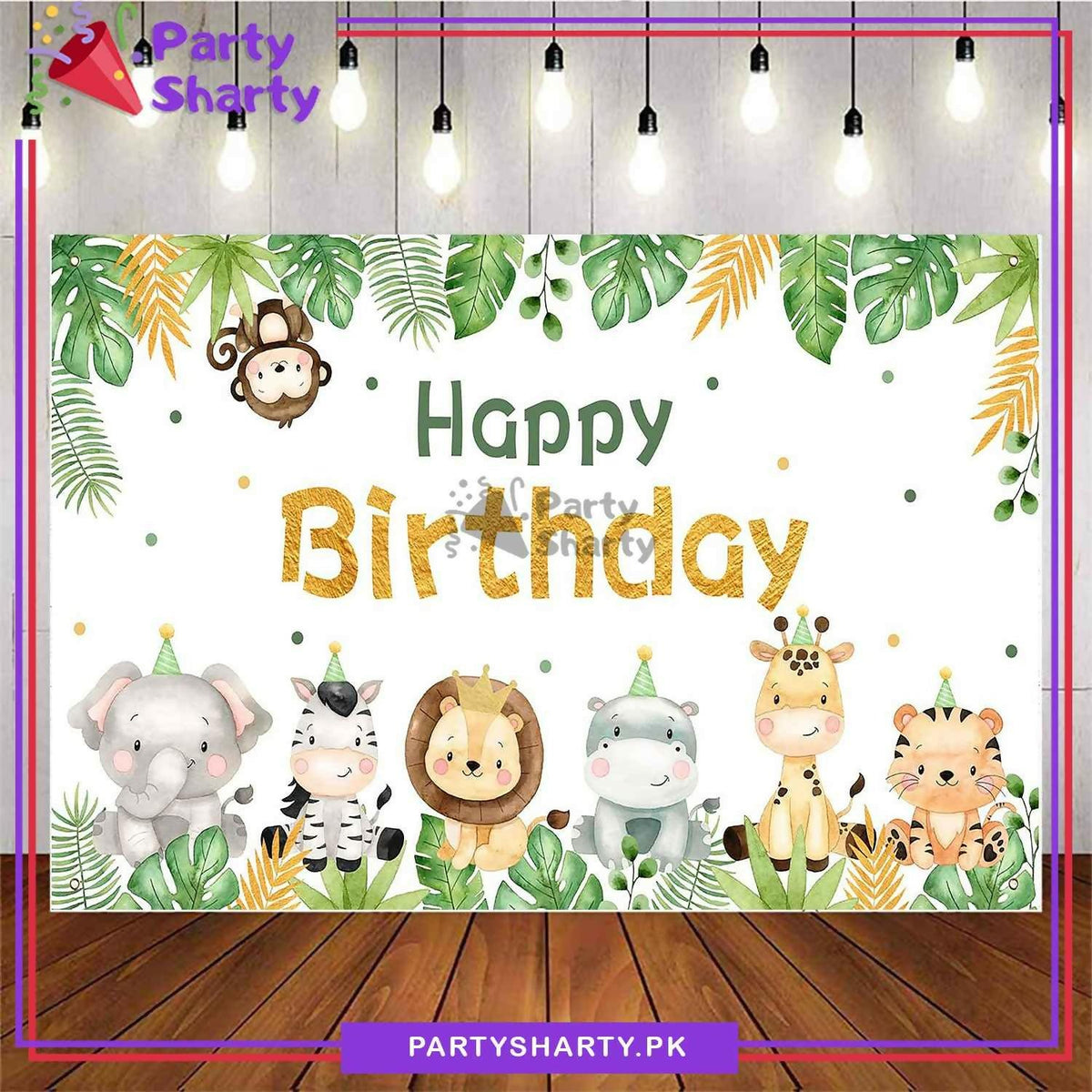 Safari Jungle Theme Panaflex backdrop For Safari Jungle Theme Birthday Decoration and Celebration - ValueBox