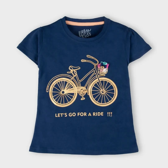 Navy Blue Little Girl T-Shirt