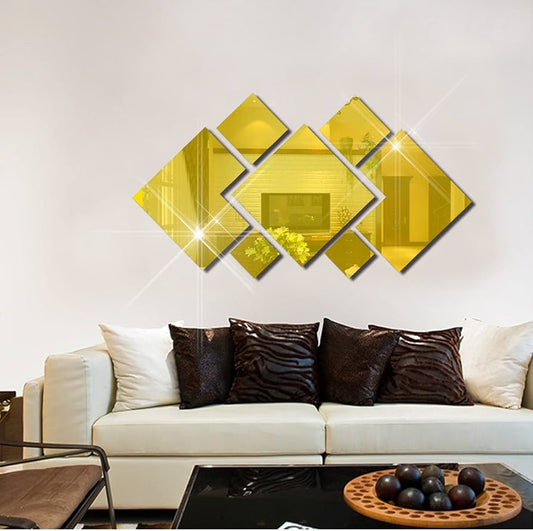 TRIANGLE SHAPE ACRYLIC MIRRORS WALLS DECOR