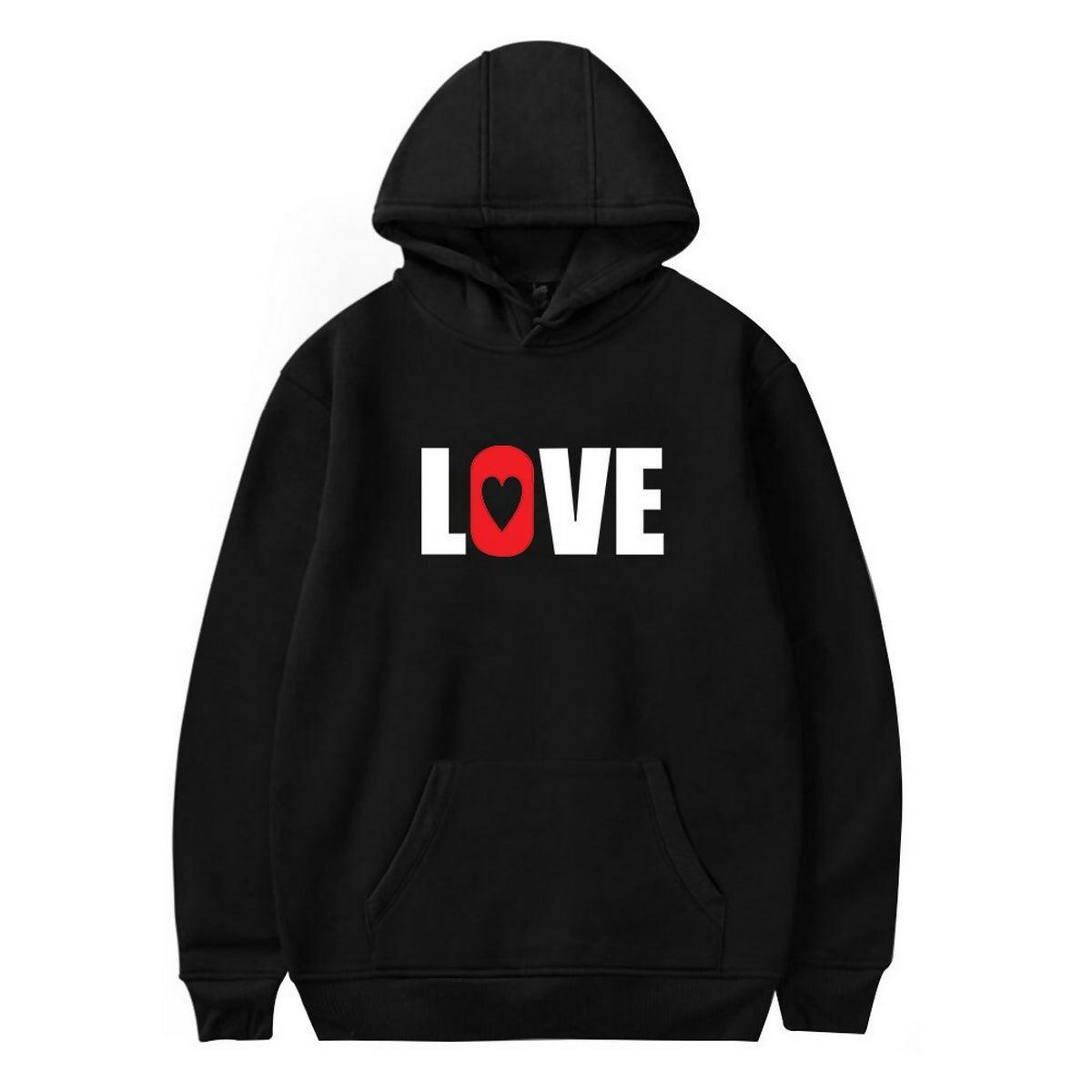 Khanani's Love printed full sleeves pullover hooded hoodies for men women - ValueBox