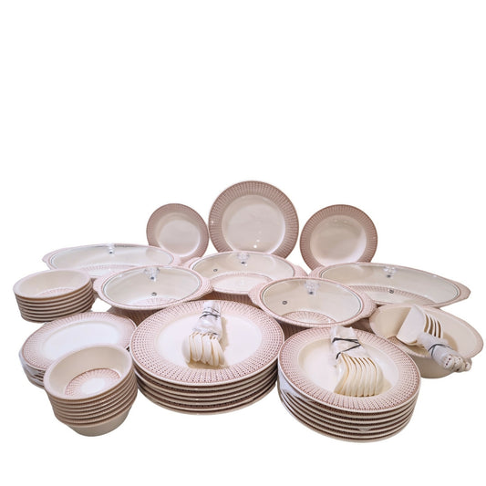 Victorious Melamine Elegance Dinner Set 72 Pieces Double Glazed 8 person serving Strong Quality V,T,2 - ValueBox