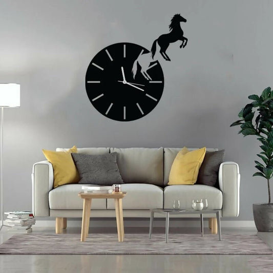 WOODEN HORSE CLOCK