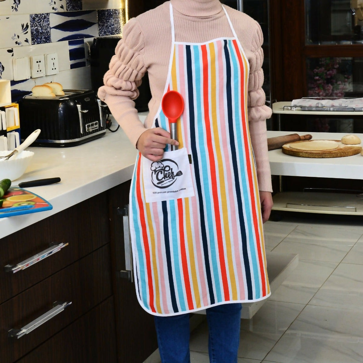 Cooking-Kitchen-Aprons-for-Women-Men-KA07-Apricot-8050