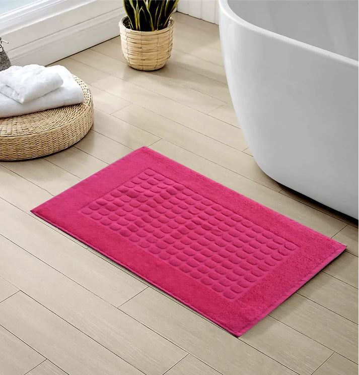 2Pcs-100-Cotton-Bath-Mat-Pink-Apricot-8462