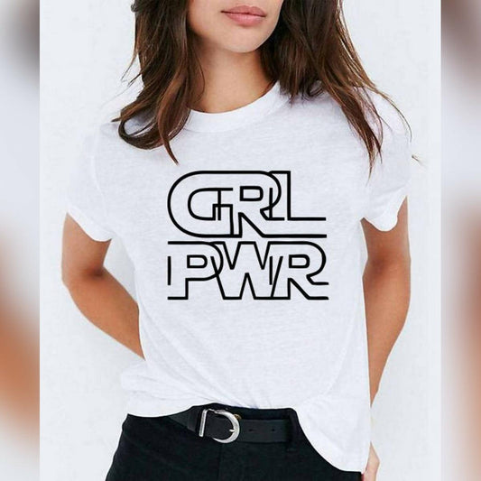 Khanani's GRL Power printed half sleeves tshirts for women - ValueBox