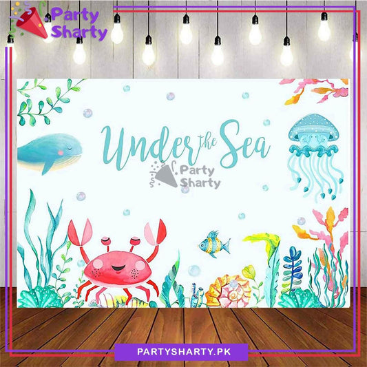 Under The Sea Theme Panaflex backdrop For Under The Sea Theme Birthday Decoration and Celebration - ValueBox