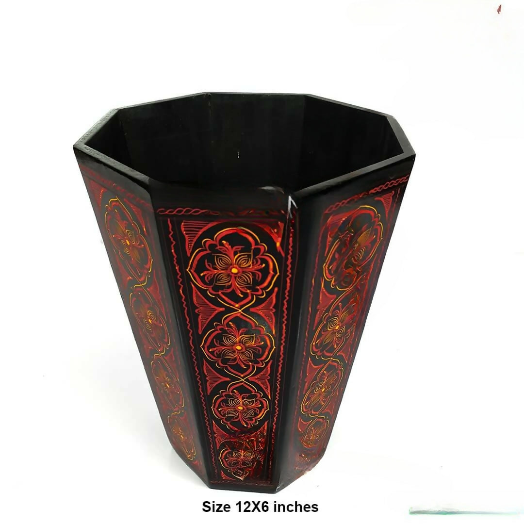 Dustbin Red Lacquer Nakshi Art