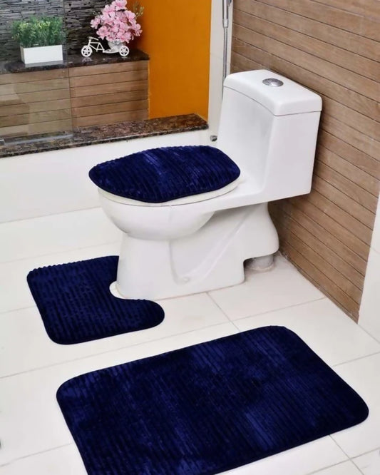 3-PCs-Anti-Skid-Commode-Mat-Set-2430-Navy-Blue-Apricot-5232