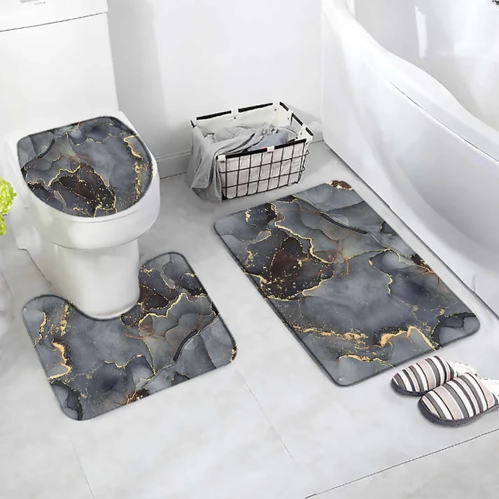 3-PCs-Anti-Skid-Commode-Mat-Set-5415-Grey-Marble-Apricot-1022