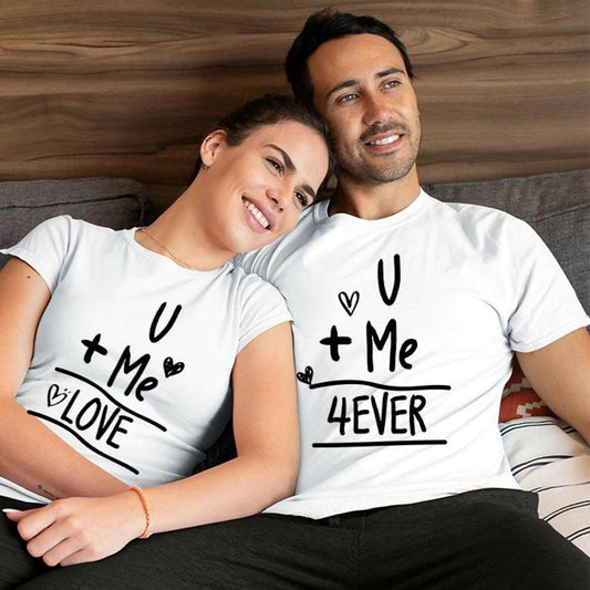 Khanani's U PLUS ME COUPLE MACTHING T-SHIRTS FOR COUPELS VALENTINES DAY GIFTS-PACK OF 2 - ValueBox