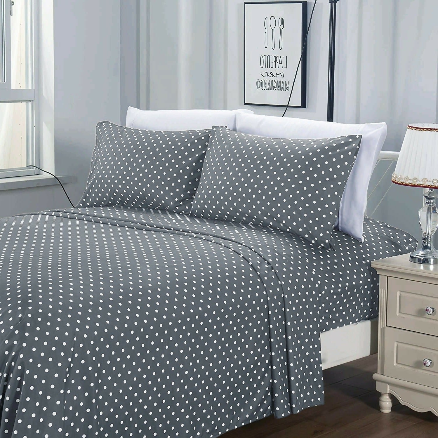 Fitted-Bed-Sheet-Grey-Polka-Apricot-9561