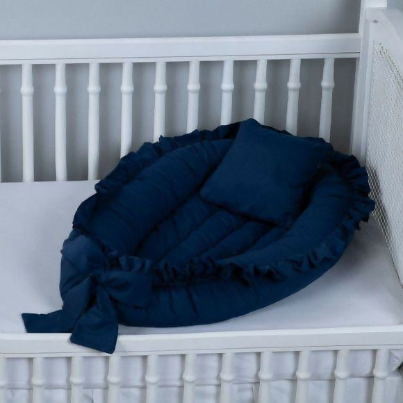 Cotton Frilly Baby Nest With Baby Pillow