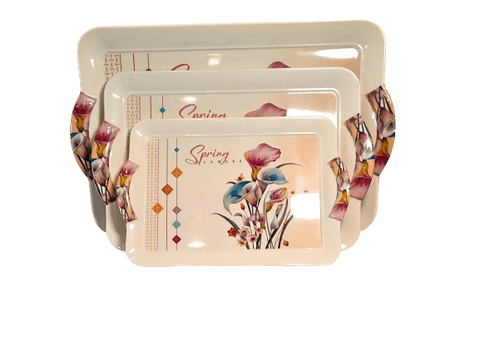 Emporium Melamine Serving Tray Set In 3 Piece Best High Quality - ValueBox