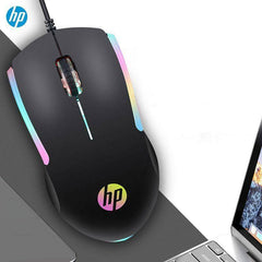 HP M160 Wired Mouse High Performance Optical Gaming Mouse With Rainbow LED with Lightweight portable mouse ,Budget-friendly USB mouse, Affordable ergonomic mouse, Programmable mouse ,High DPI mouse, Ambidextrous mouse - ValueBox