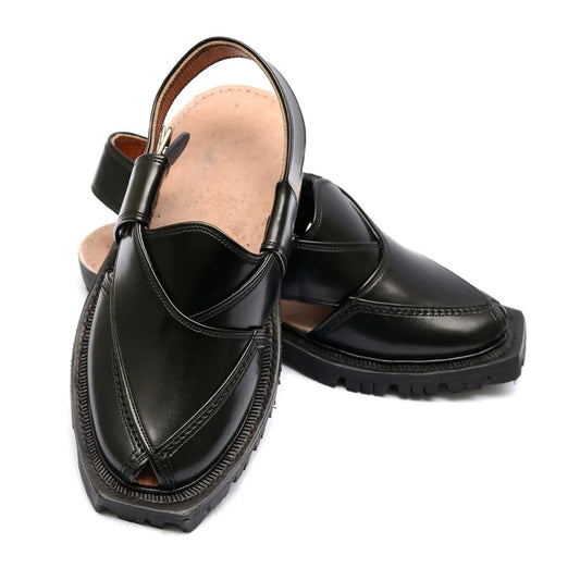 Norozi Chappal Black Handmade Genuine Leather