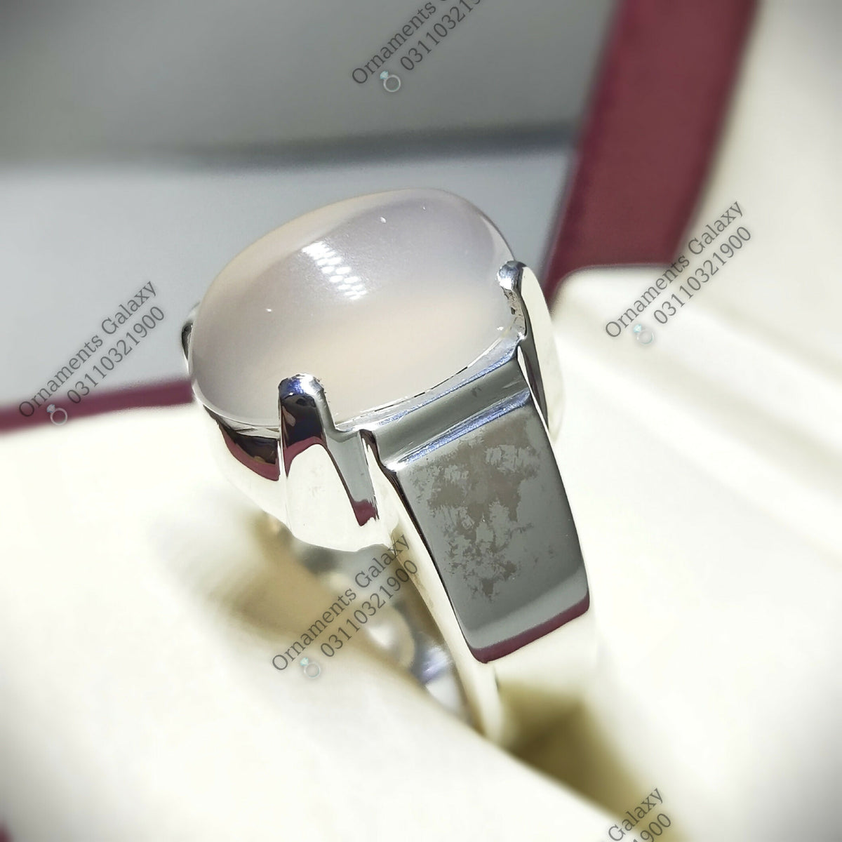 Natural Oval 15 CT Decent Agate Ring Simple Design Ring Sterling Silver Purly Handmade Ring