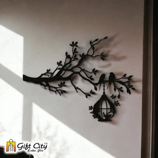 badge3D Tree With Birds On Nest Wooden Wall Art Best For Living Rooms, Offices - Gift City