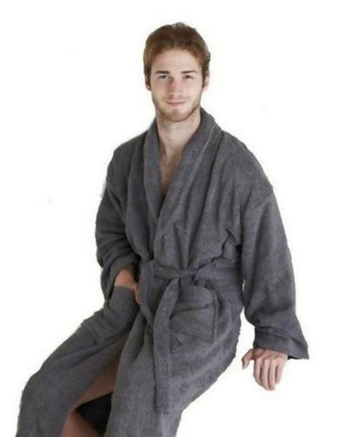 Cotton-Bathrobe-Charcoal-Grey-Apricot-9094