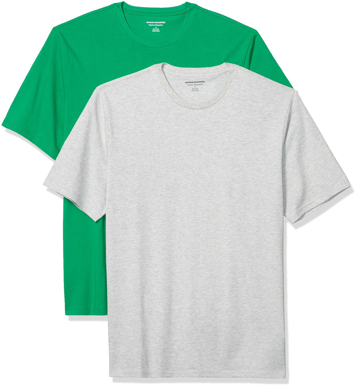 Khanani's T Shirt for Men Pack of 2 basic tshirts for men summer- Light grey and Green - ValueBox