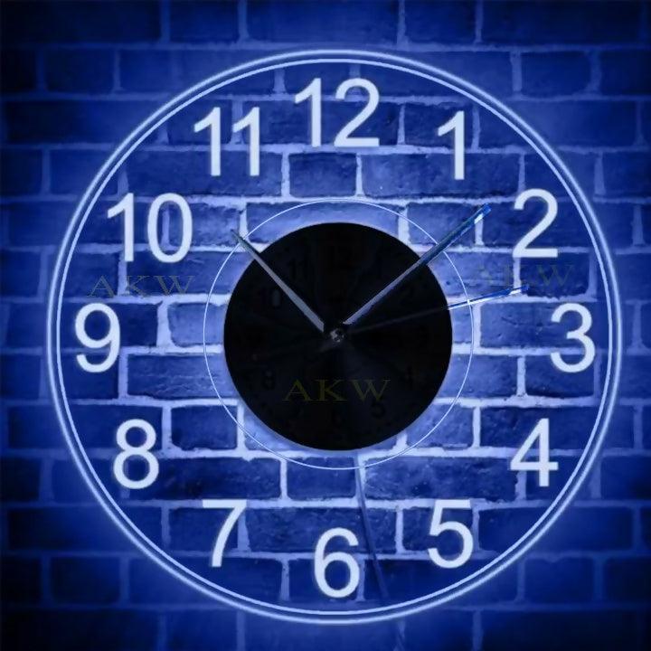 AKW Acrylic Modern Light Wall Clock, Neon Light Wall Clock - ValueBox