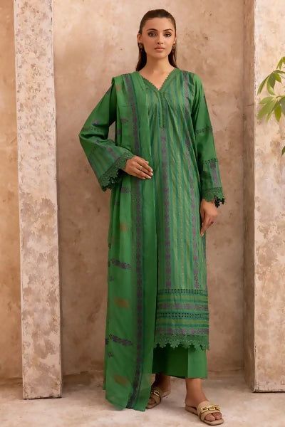 Mahhe MH-08 : Unstitched Embroidered Lawn 3PC - ValueBox