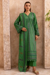 Mahhe MH-08 : Unstitched Embroidered Lawn 3PC - ValueBox