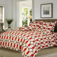8 Pcs Printed Rich Cotton Bed Set With Quilt Cover Pillow & Cushion Covers Set - ValueBox