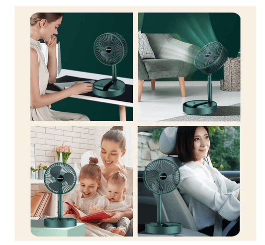 Rechargeable Portable Desk Fan, Folding Table Fan 3 Speeds Height Adjustable Table Fan - ValueBox