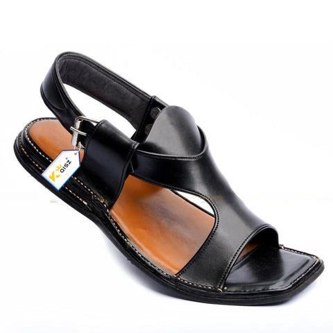 Panjedar Chappal Black Kohati Leather Chappal - ValueBox